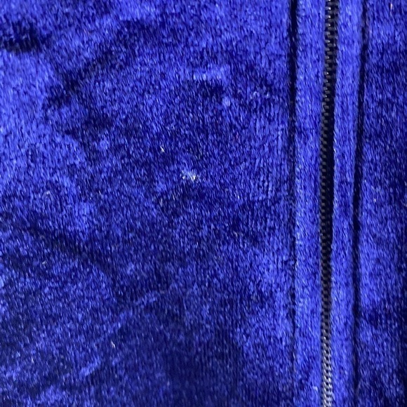 Vintage D.B.Y Ltd. Blue Velvet Bow 80s Dress Size 7 - Picture 8 of 10